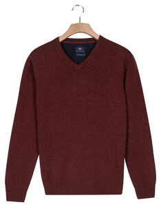 Baileys V-Neck Lambswool Single Knit Trui Deep Mauve