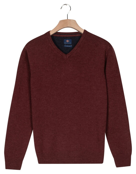 Baileys V-Neck Lambswool Single Knit Trui Deep Mauve