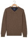 Baileys V-Neck Lambswool Single Knit Trui Donker Taupe