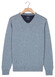 Baileys V-Neck Lambswool Single Knit Trui Faded Denim Blue