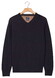Baileys V-Neck Lambswool Single Knit Trui Navy