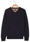 Baileys V-Neck Lambswool Single Knit Trui Navy