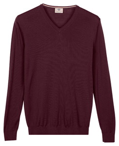 Baileys V-Neck Merino Single Knit Pullover Deep Mauve
