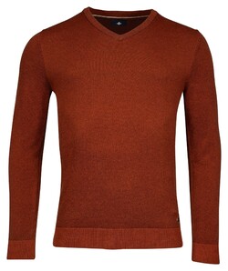 Baileys V-Neck Pullover Plated Knit Trui Donker Goud