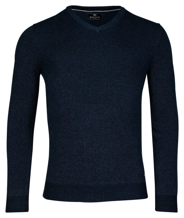 Baileys V-Neck Pullover Plated Knit Trui Navy