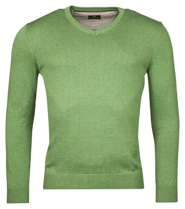 Baileys V-Neck Pullover Single Knit Trui Appel