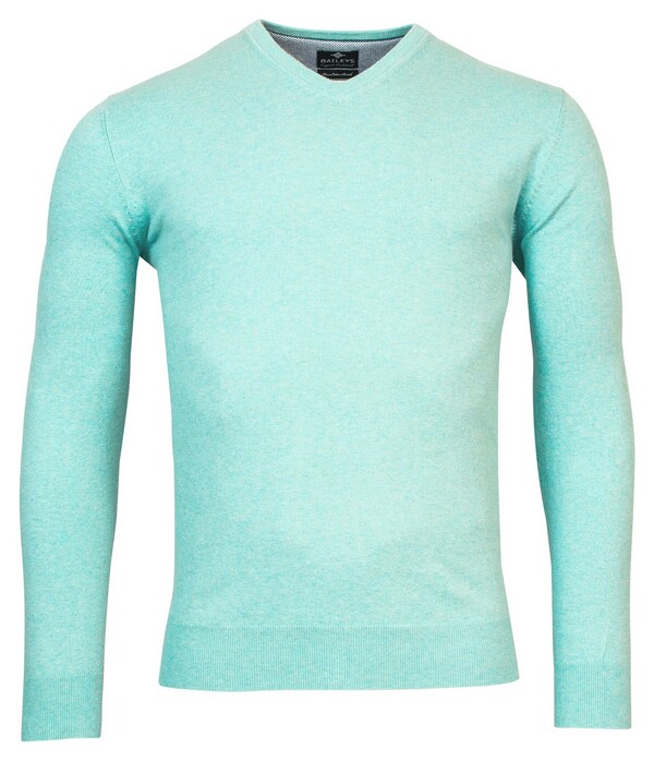 Baileys V-Neck Pullover Single Knit Trui Aqua