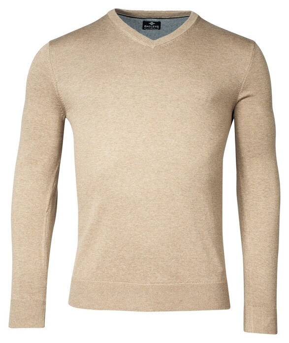 Baileys V-Neck Pullover Single Knit Trui Beige