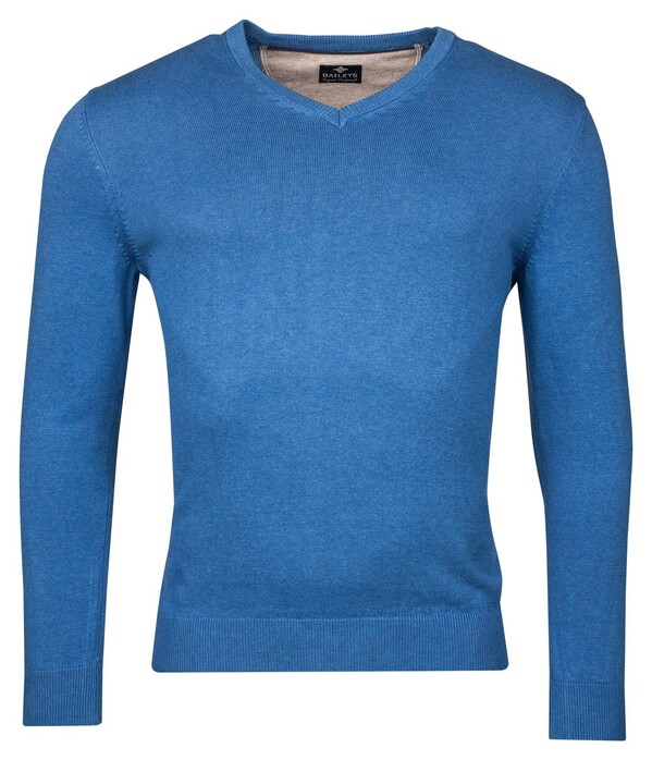 Baileys V-Neck Pullover Single Knit Trui Bright Cobalt