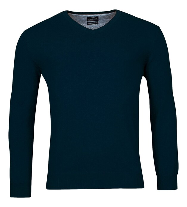 Baileys V-Neck Pullover Single Knit Trui Dark Blue