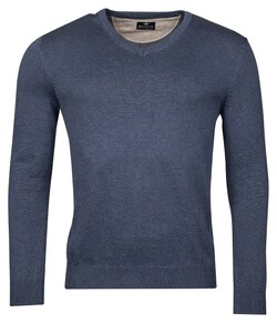 Baileys V-Neck Pullover Single Knit Trui Deep Denim Blue