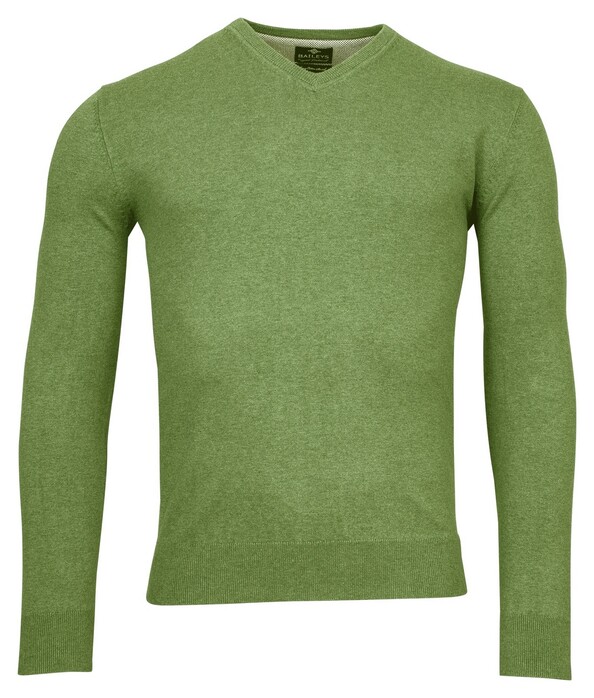 Baileys V-Neck Pullover Single Knit Trui Pastel Groen