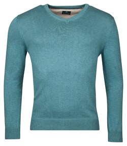 Baileys V-Neck Pullover Single Knit Trui Sky Blue Melange