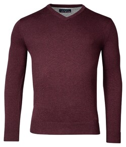 Baileys V-Neck Single Knit Pima Cotton Pullover Bordeaux