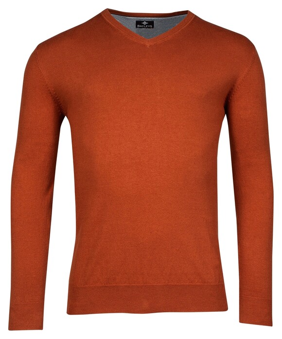 Baileys V-Neck Single Knit Pima Cotton Pullover Dark Gold