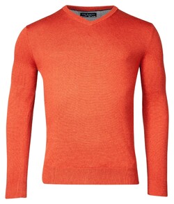Baileys V-Neck Single Knit Pima Cotton Pullover Dark Terra