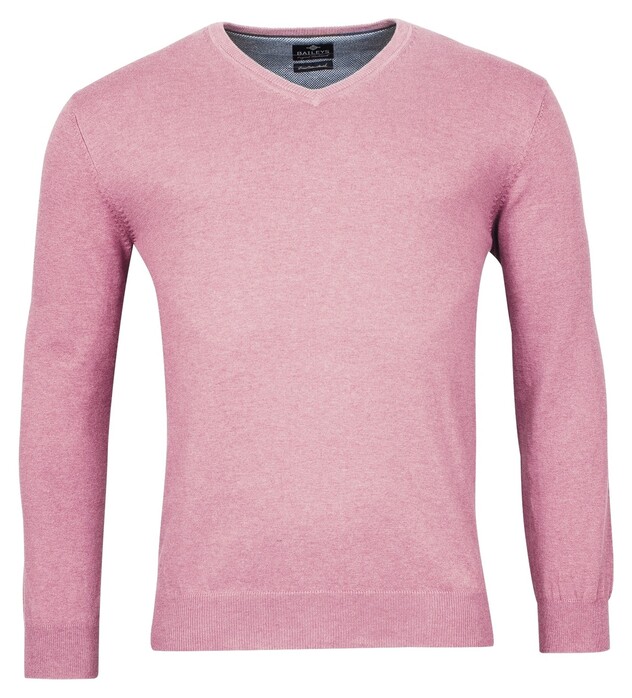 Baileys V-Neck Single Knit Pima Cotton Pullover Lilac Melange