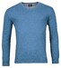 Baileys V-Neck Single Knit Pima Cotton Pullover Mid Blue Melange