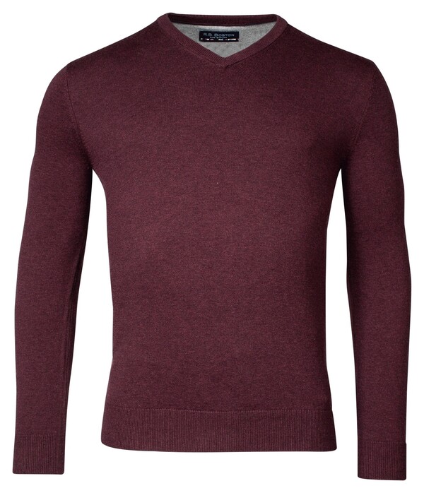 Baileys V-Neck Single Knit Pima Cotton Trui Bordeaux