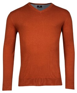 Baileys V-Neck Single Knit Pima Cotton Trui Donker Goud