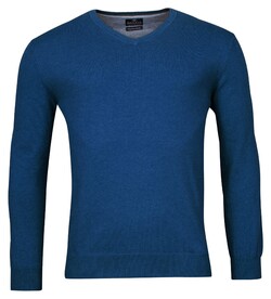 Baileys V-Neck Single Knit Uni Pima Cotton Trui Cobalt