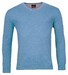 Baileys V-Neck Single Knit Uni Pima Cotton Trui Midden Blauw