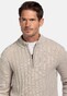 Baileys Vertical Texture Half Zip Front Drop Needle Knit Trui Kitt
