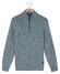 Baileys Vertical Texture Half Zip Front Drop Needle Knit Trui Mid Denim Blue