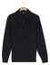 Baileys Vertical Texture Half Zip Front Drop Needle Knit Trui Navy