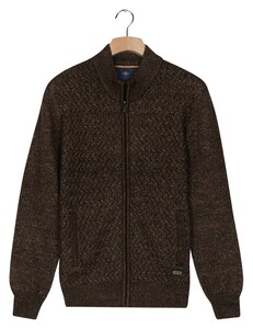 Baileys Wave Cable Knit Fullzip Single Knit Cardigan Brown