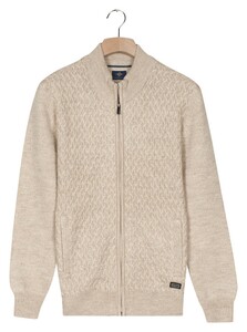Baileys Wave Cable Knit Fullzip Single Knit Vest Marshmallow