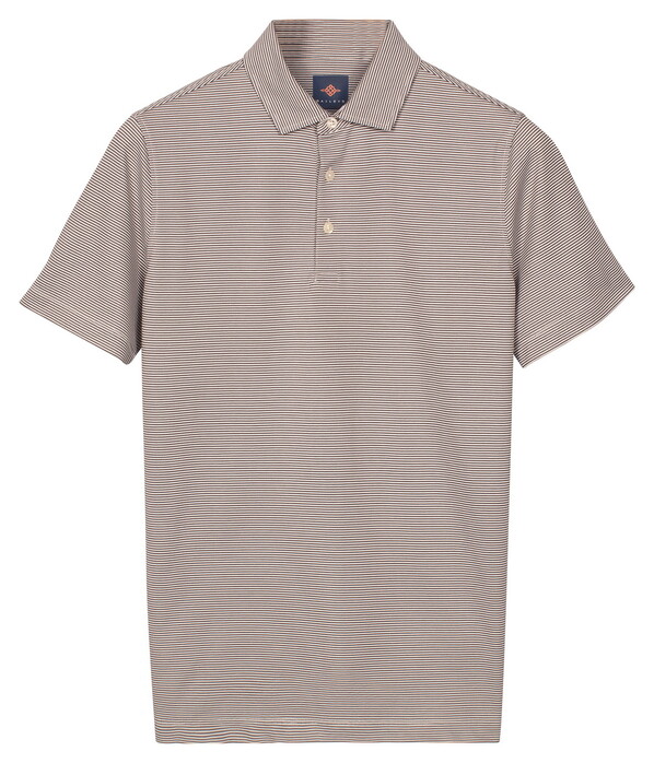 Baileys Yarn Dyed Small Stripe Polo Stone Grey