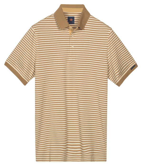 Baileys Yarn Dyed Stripes Cotton Subtle Stretch Polo Zand