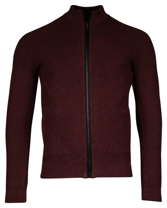 Baileys Zip Allover Structure Knit Vest Aubergine