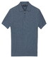 Baileys Zip Collar Drop Needle Knit Stripe Texture Polo Riviera Blue