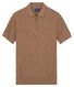 Baileys Zip Collar Drop Needle Knit Stripe Texture Polo Taupe