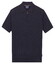 Baileys Zip Collar Drop Needle Knit Stripe Texture Poloshirt Navy