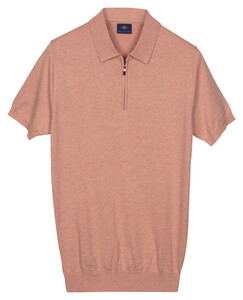 Baileys Zip Collar Jersey Knit Short Sleeve Polo Dusty Rose