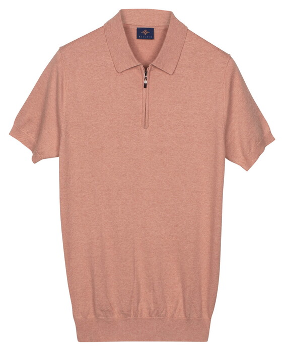 Baileys Zip Collar Jersey Knit Short Sleeve Polo Dusty Rose