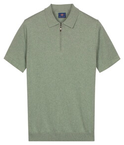 Baileys Zip Collar Jersey Knit Short Sleeve Polo Misty Green