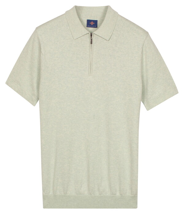 Baileys Zip Collar Jersey Knit Short Sleeve Polo Pastel Groen