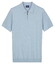 Baileys Zip Collar Jersey Knit Short Sleeve Polo Soft Blue