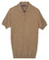 Baileys Zip Collar Jersey Knit Short Sleeve Polo Taupe