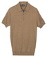 Baileys Zip Collar Jersey Knit Short Sleeve Polo Taupe