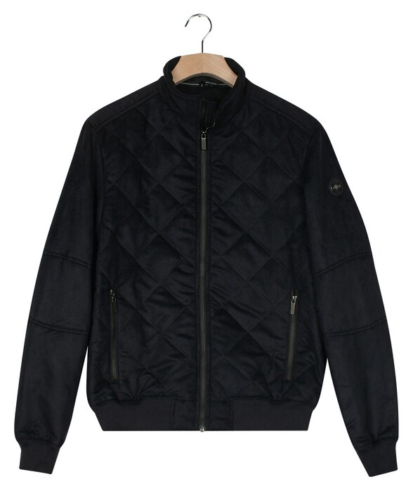 Baileys Zipped Sidepockets Suede Look Diamond Stitch Jack Navy