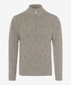 Brax Steffen Hexagonal Cable Pullover Platinum