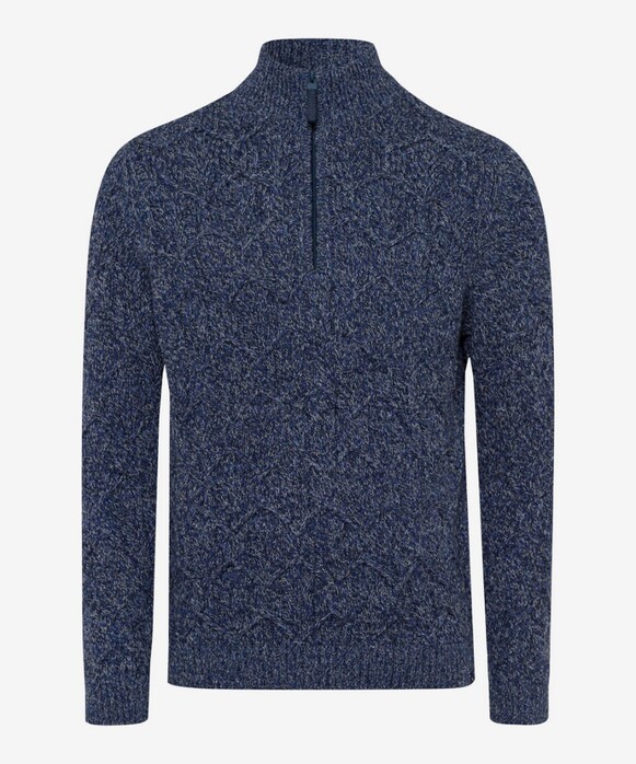 Brax Steffen Hexagonal Cable Trui Indigo