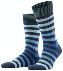 Burlington Blackpool Striped Socks Dark Marine