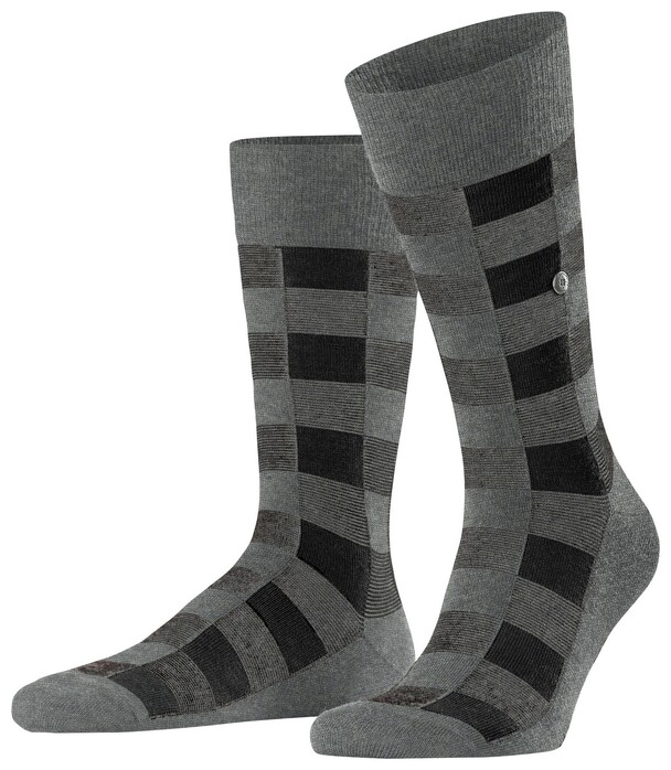 Burlington Buffalo Check Socks Dark Gray