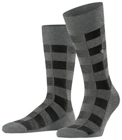 Burlington Buffalo Check Sokken Donker Grijs